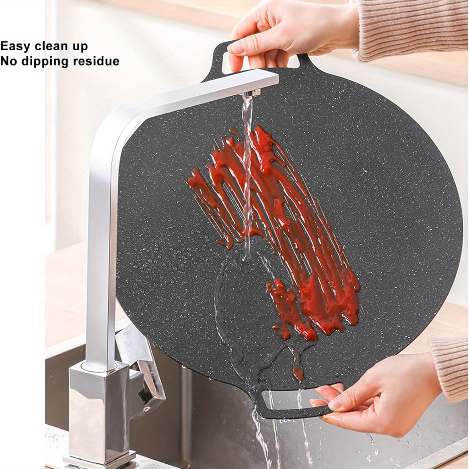 Nonstick Cast Iron Grill Pan with Handle for Meats Pancakes and Ribs 0.8mm Thick