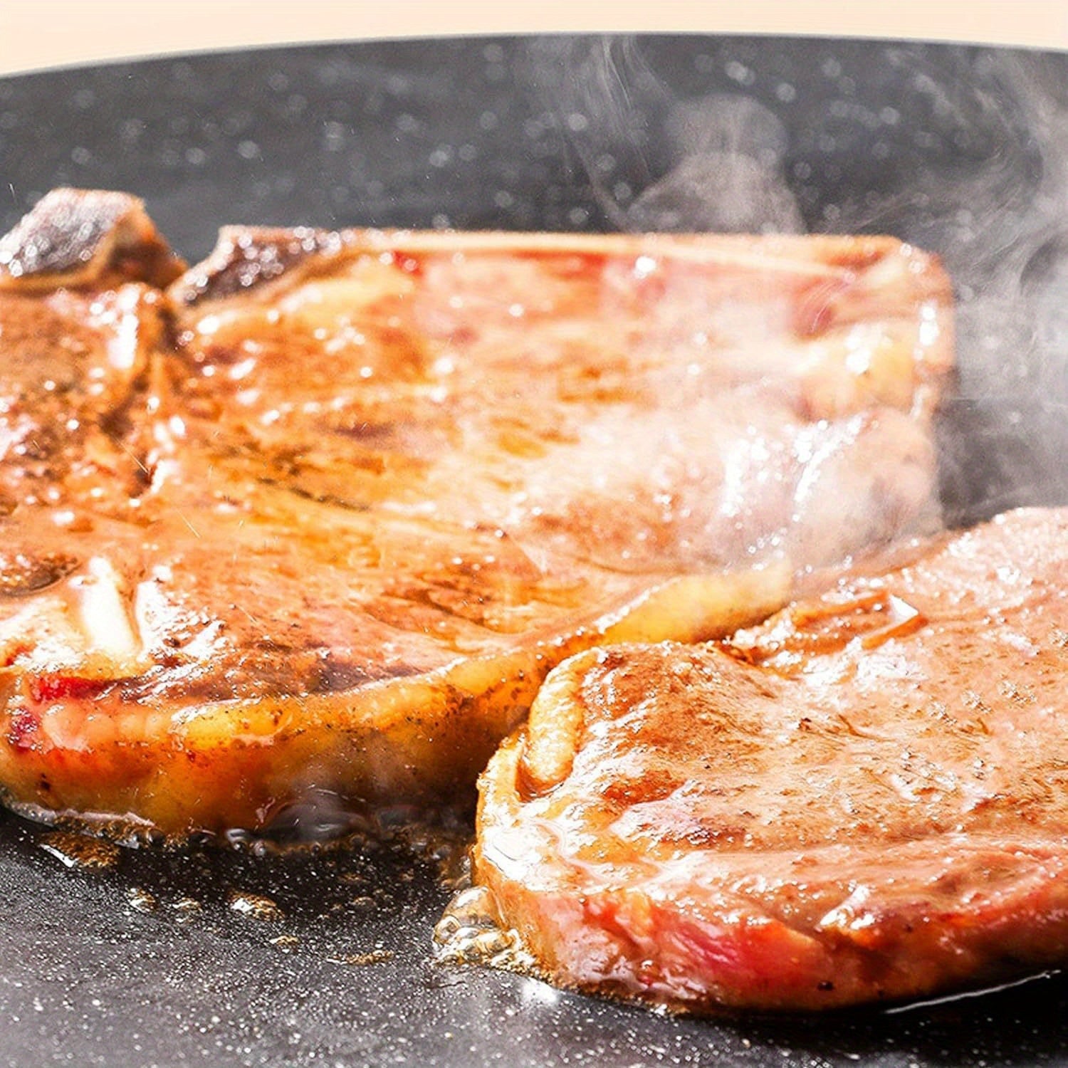 Nonstick Cast Iron Grill Pan with Handle for Meats Pancakes and Ribs 0.8mm Thick