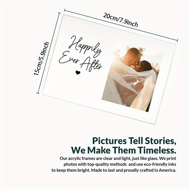 Персонализированная акриловая рамка для свадебных фотографий: идеальный подарок для помолвок, юбилеев и девичников - идеально подходит для недавно обрученных пар, парней и девушек.