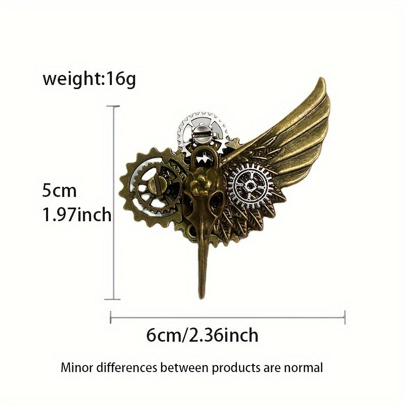 Bird Bone Wing Brooch Gothic Pin for Men Women Formal Casual Gift