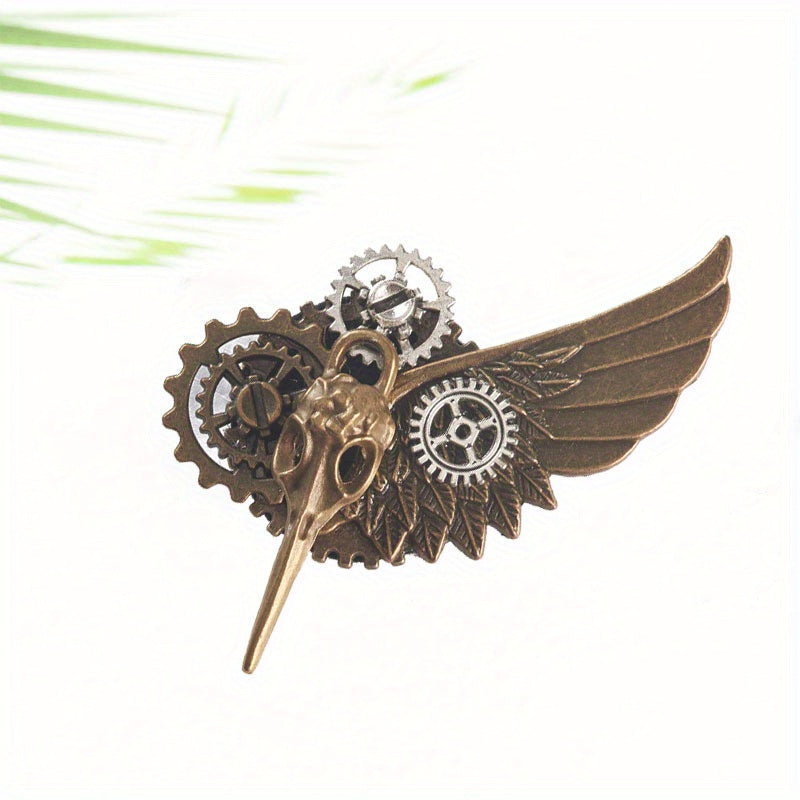 Bird Bone Wing Brooch Gothic Pin for Men Women Formal Casual Gift