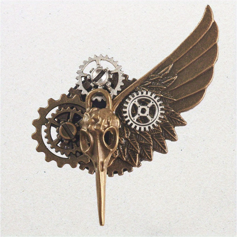 Bird Bone Wing Brooch Gothic Pin for Men Women Formal Casual Gift