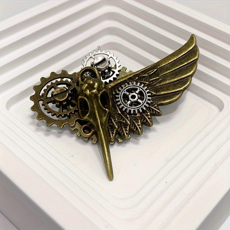 Bird Bone Wing Brooch Gothic Pin for Men Women Formal Casual Gift