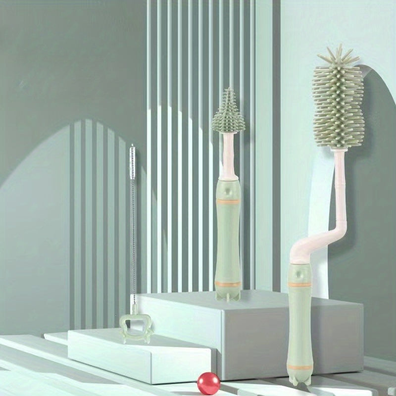 Kit de limpieza de 3 piezas con cepillo de silicona para pajillas y utensilios de alimentación