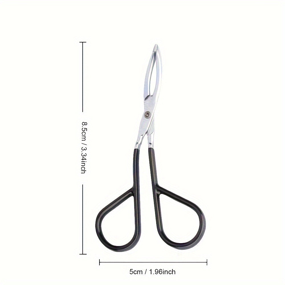 Pinza de cejas en forma de tijera de metal unisex con mango fácil
