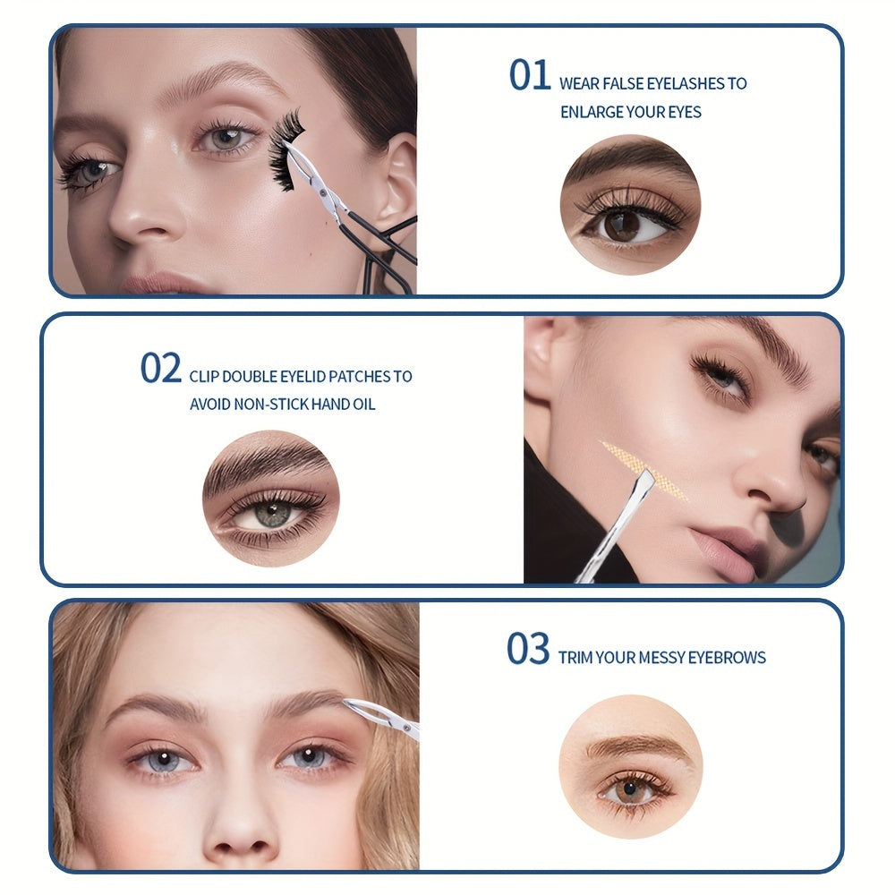 Pinza de cejas en forma de tijera de metal unisex con mango fácil