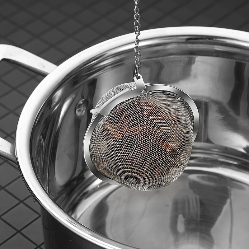 Bola infusora de té de acero inoxidable 304 con cadena larga para té suelto y hierbas