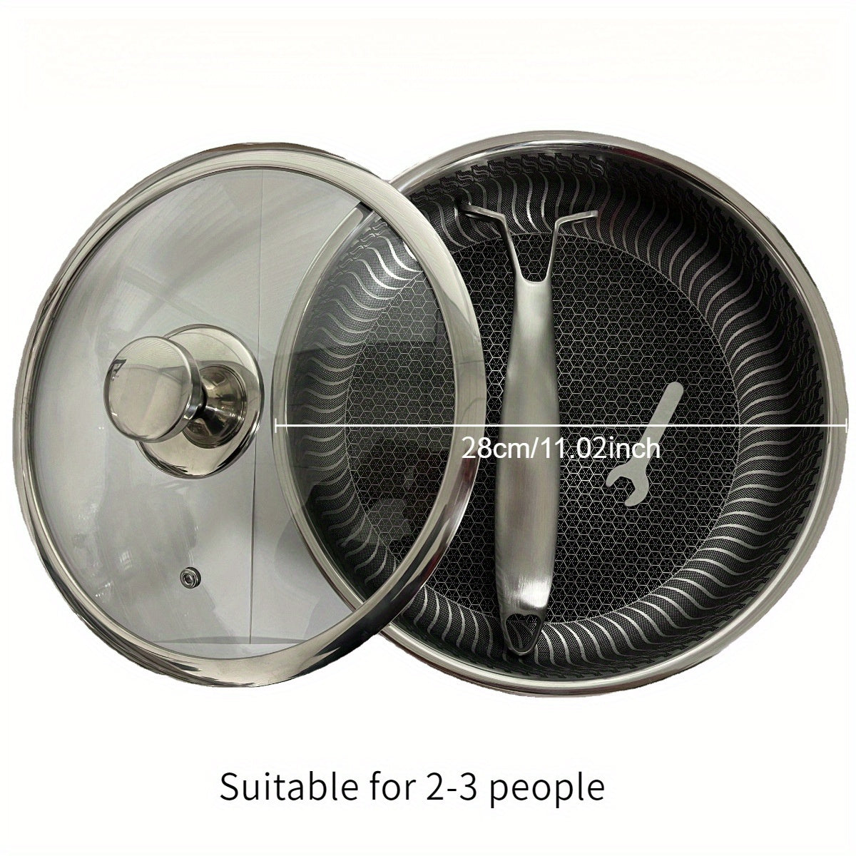 Sartén antiadherente de acero inoxidable 316 para bistec y soldadura de estaño, compatible con inducción y gas