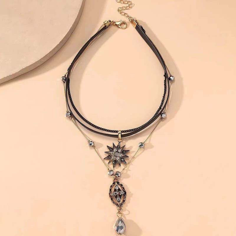 Multi-Layer Alloy Clavicle Chain Necklace for Women Party and Celebration