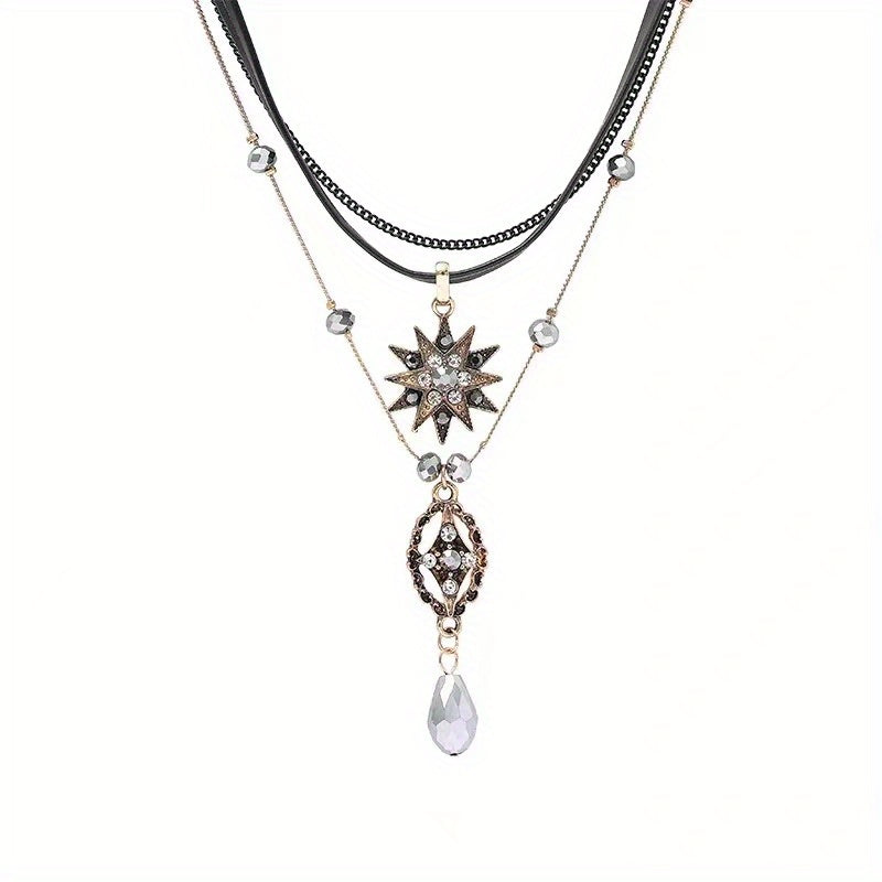 Multi-Layer Alloy Clavicle Chain Necklace for Women Party and Celebration