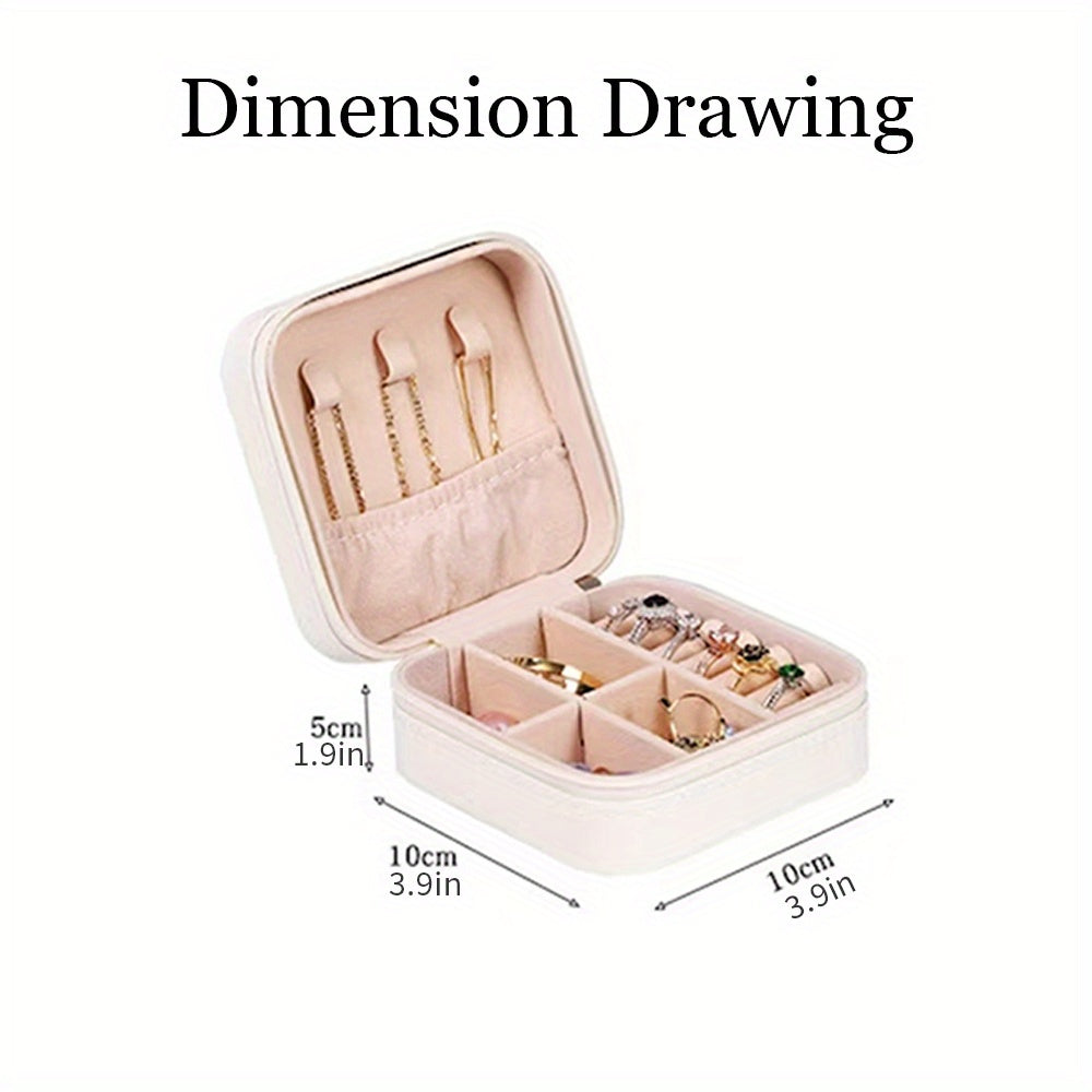 Персонализированная кожаная шкатулка для украшений для ожерелий и серег, компактный органайзер для путешествий и подарков