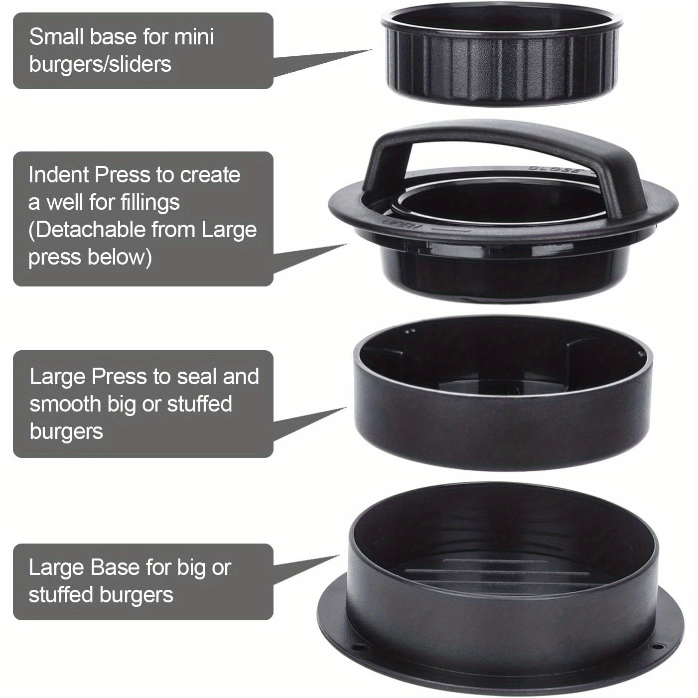 Hamburger Press and Patty Maker Non-Stick Coating for Burgers Sliders Beef Patties