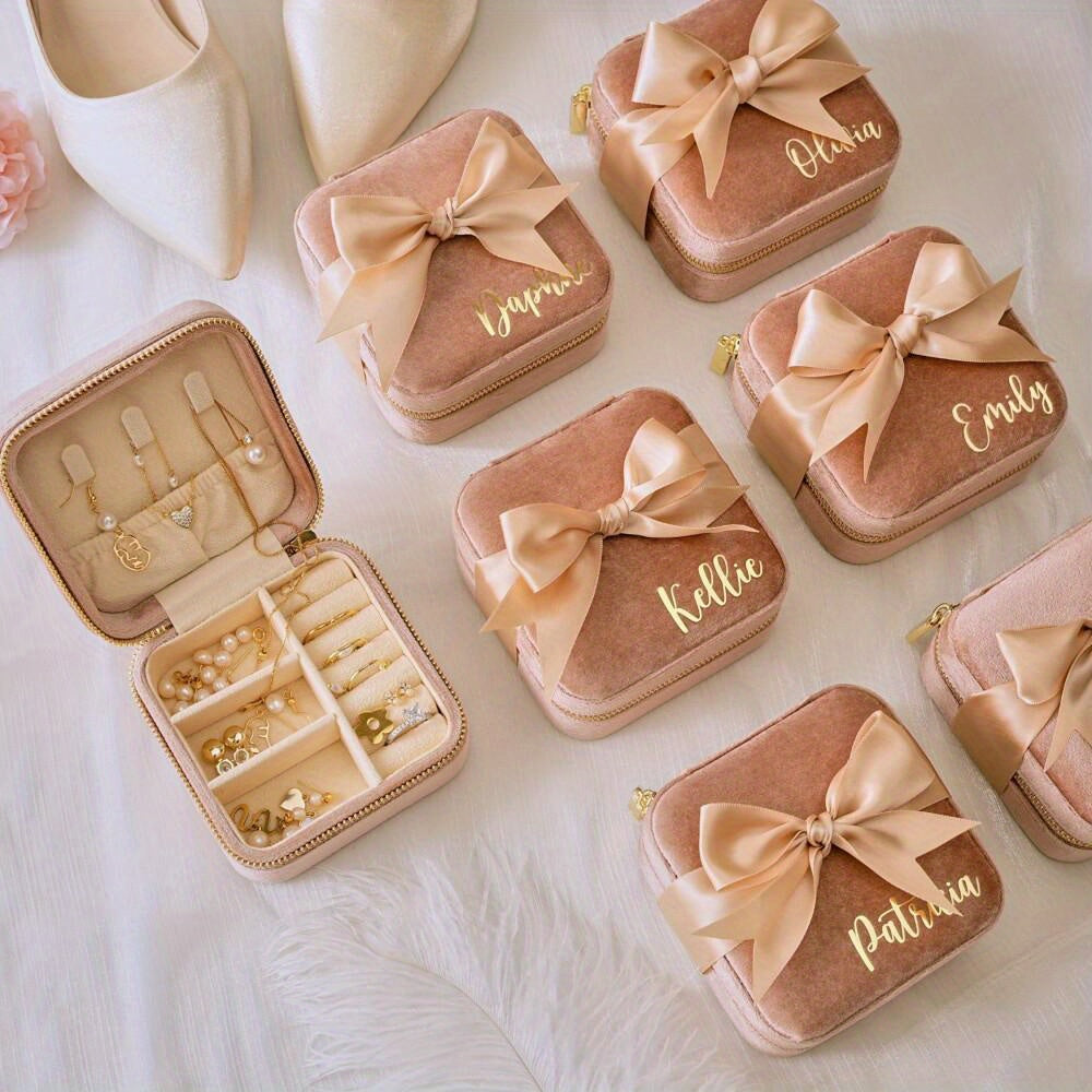 Индивидуальная шкатулка для украшений из искусственной кожи для подружек невесты и свадеб