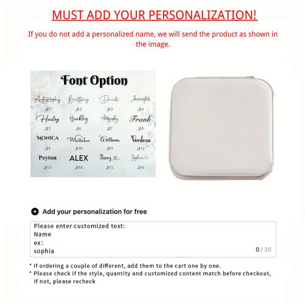 Yaratilgan charm zargarlik qutisi to'y qizlar va to'y showerlari uchun sayohat qutisi