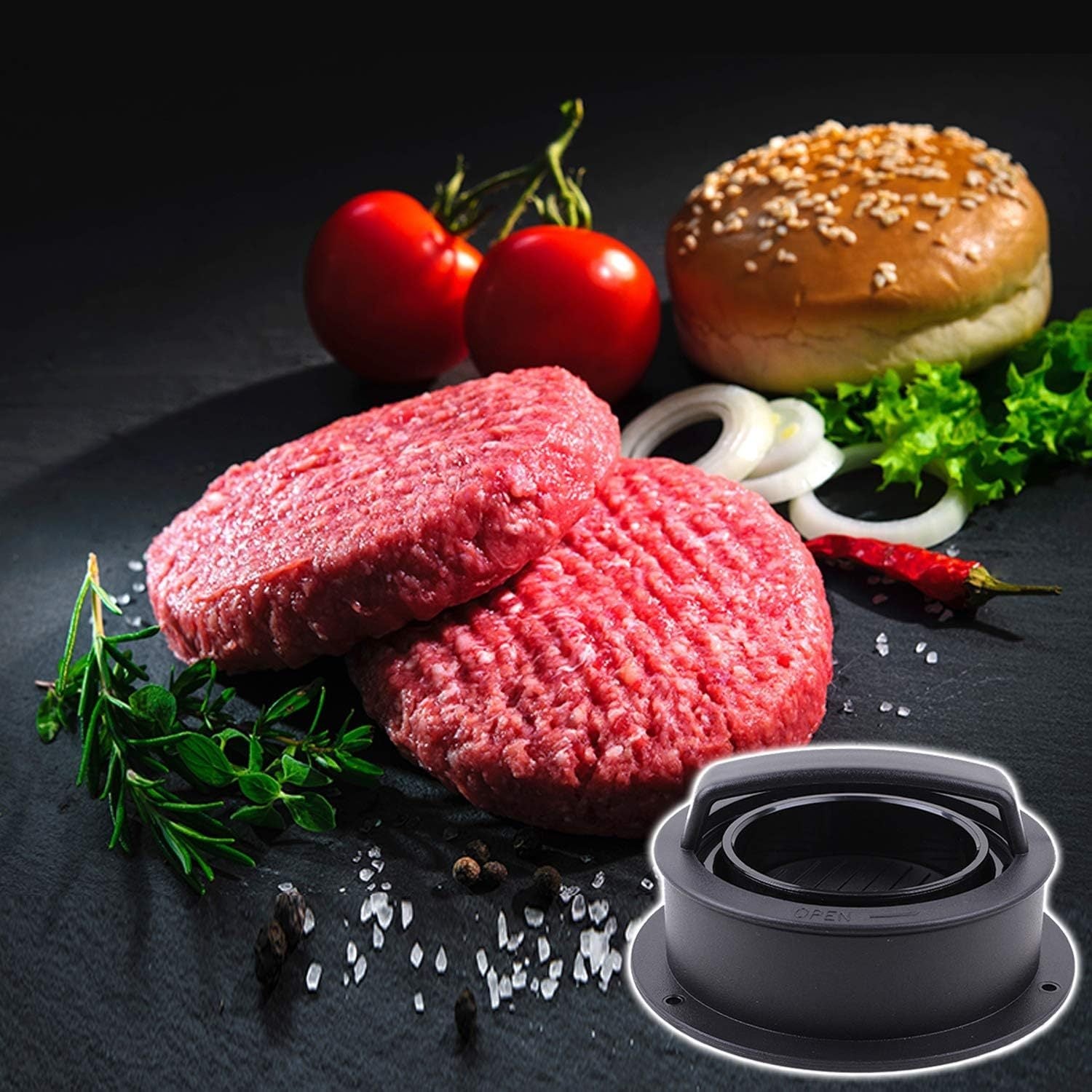 Hamburger Press and Patty Maker Non-Stick Coating for Burgers Sliders Beef Patties