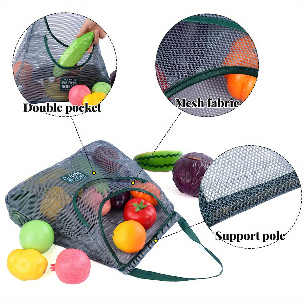 Multi-Functional Farmhouse Mesh Hanging Bag for Kitchen and Bathroom Storage