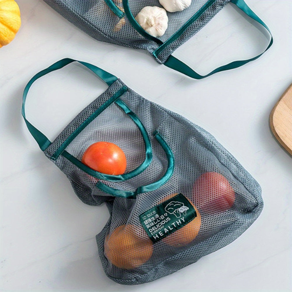 Multi-Functional Farmhouse Mesh Hanging Bag for Kitchen and Bathroom Storage