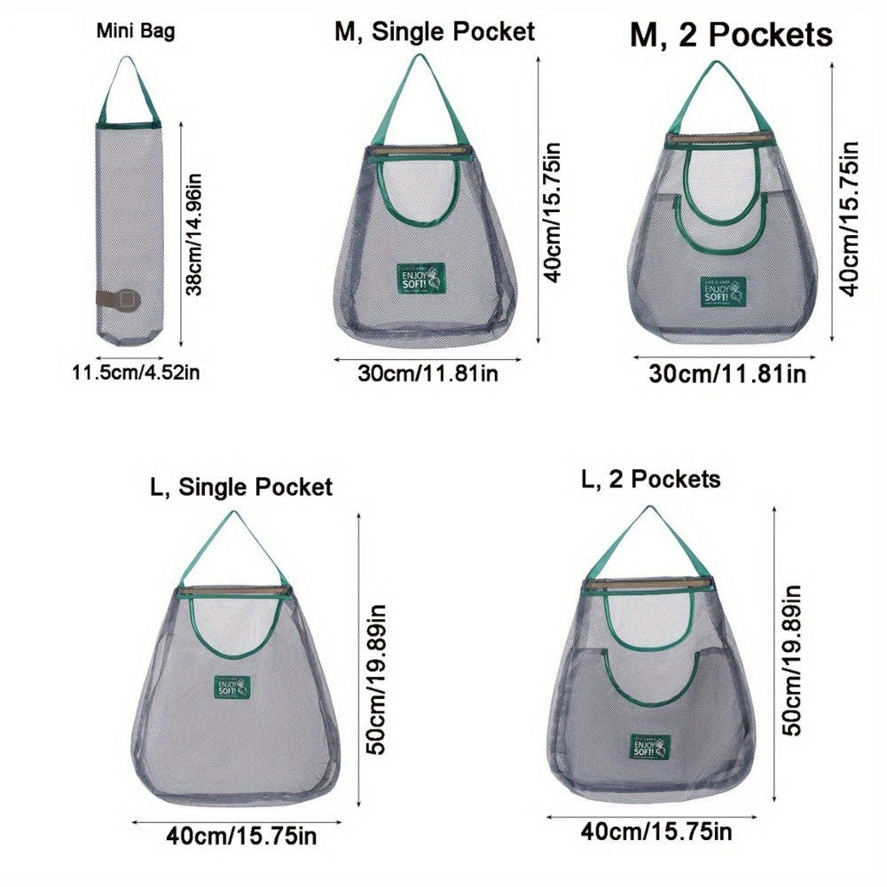 Multi-Functional Farmhouse Mesh Hanging Bag for Kitchen and Bathroom Storage