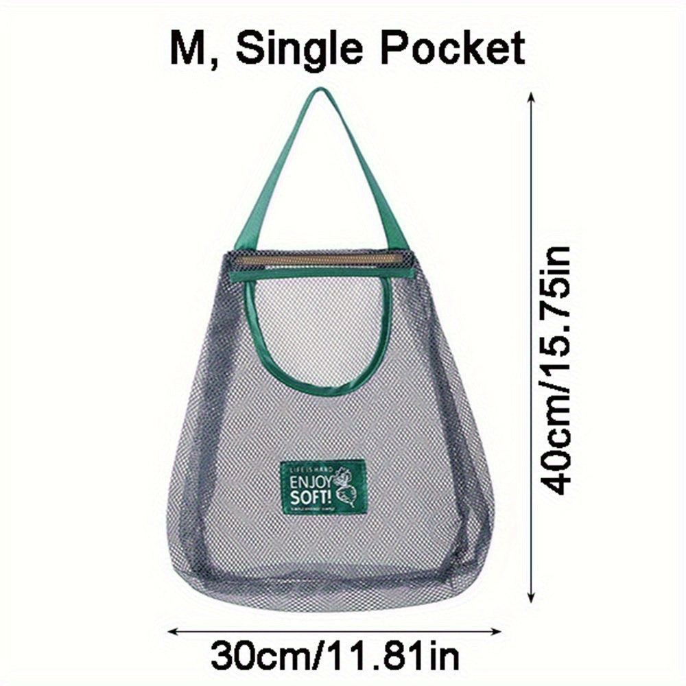 Multi-Functional Farmhouse Mesh Hanging Bag for Kitchen and Bathroom Storage