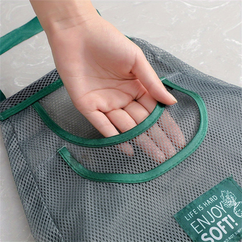 Multi-Functional Farmhouse Mesh Hanging Bag for Kitchen and Bathroom Storage