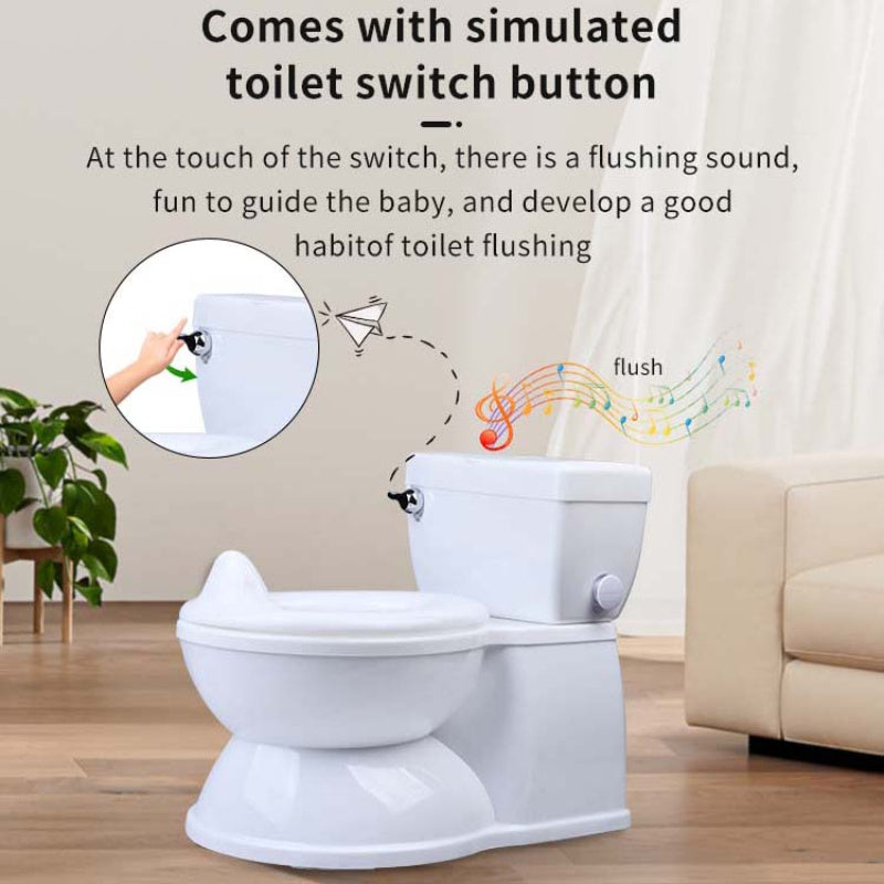 Kids Potty Training Toilet with Flush Sound and Realistic Design for Toddlers Ages 0-8