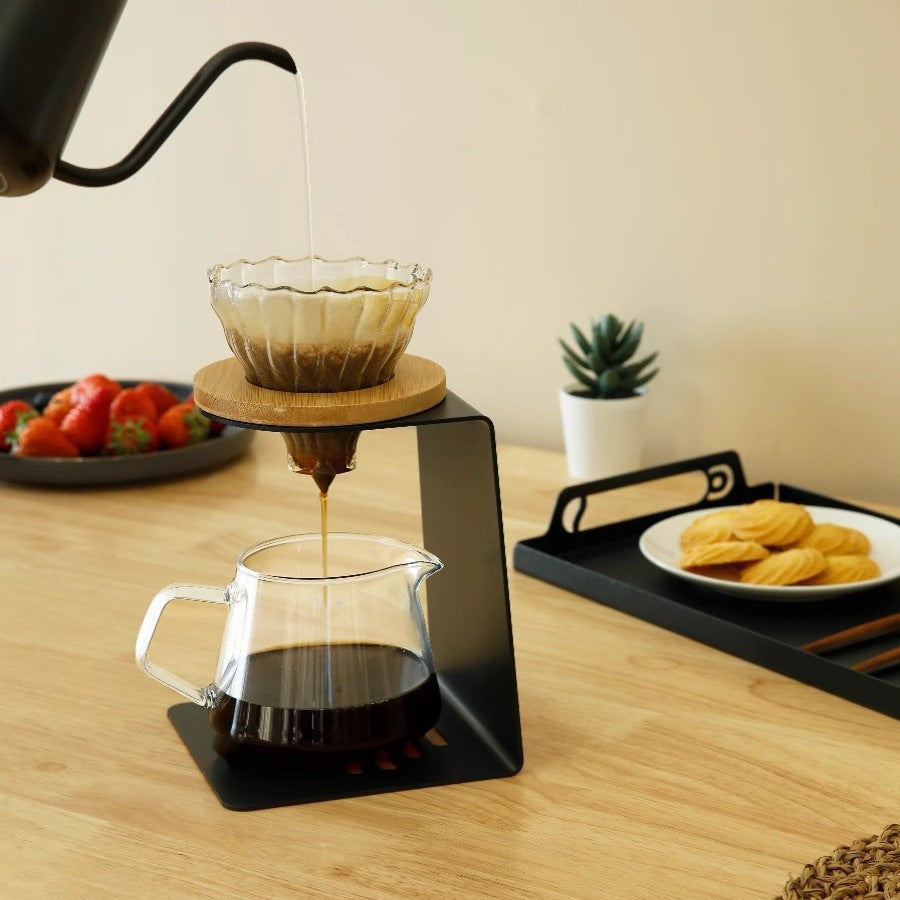 Metal Pour-Over Coffee Dripper Stand Manual Filter Holder Modern Design