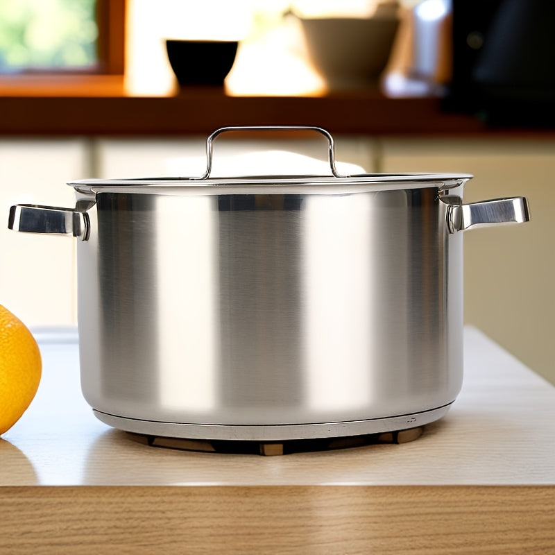 Olla de acero inoxidable de doble oreja de 24cm para guisar y cocinar