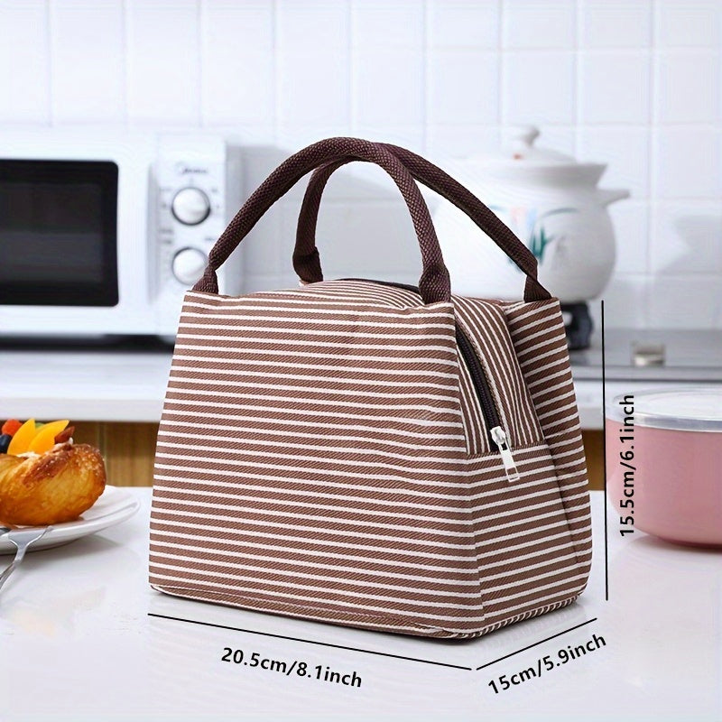 Insulated Lunch Box Bag with Aluminum Foil Lining Reusable Bento for Outdoor Picnics