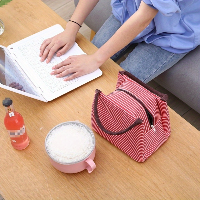 Insulated Lunch Box Bag with Aluminum Foil Lining Reusable Bento for Outdoor Picnics