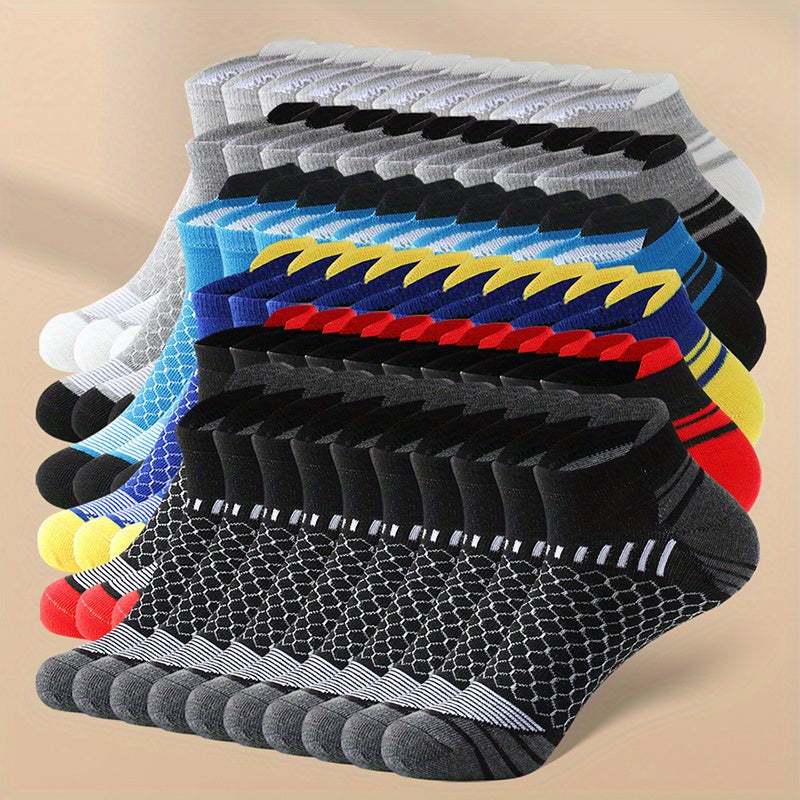 Men's Low Cut Ankle Socks 20 Pairs Anti-Odor Sweat-Absorbing All-Season