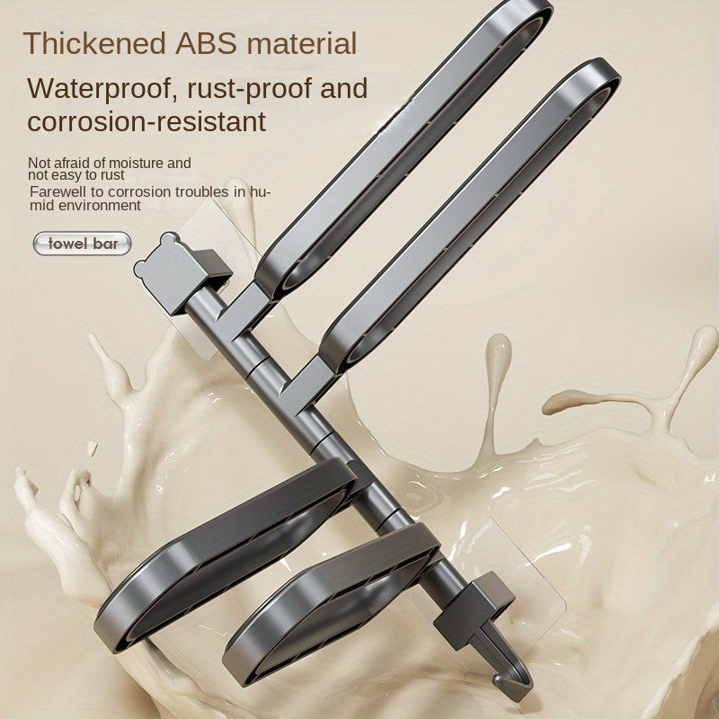 3-Полосная вращающаяся настенная вешалка для полотенец без сверления, водонепроницаемая, антикоррозийная, из ABS-пластика, современное хранение в ванной