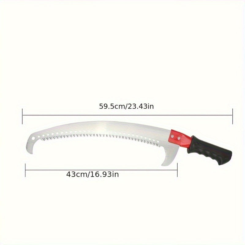 High-Altitude Pruning Saw with Stainless Steel Blade and Metal Plastic Hook for Tree Trimming and Gardening