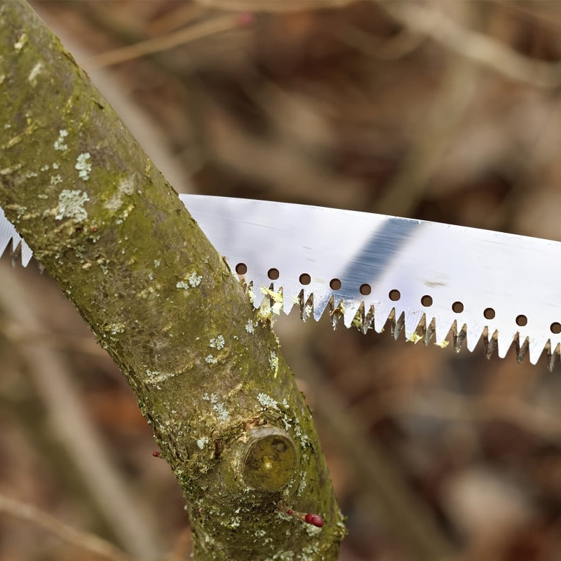 High-Altitude Pruning Saw with Stainless Steel Blade and Metal Plastic Hook for Tree Trimming and Gardening