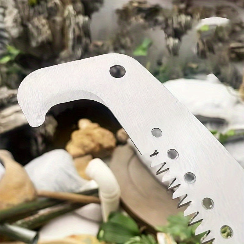 High-Altitude Pruning Saw with Stainless Steel Blade and Metal Plastic Hook for Tree Trimming and Gardening