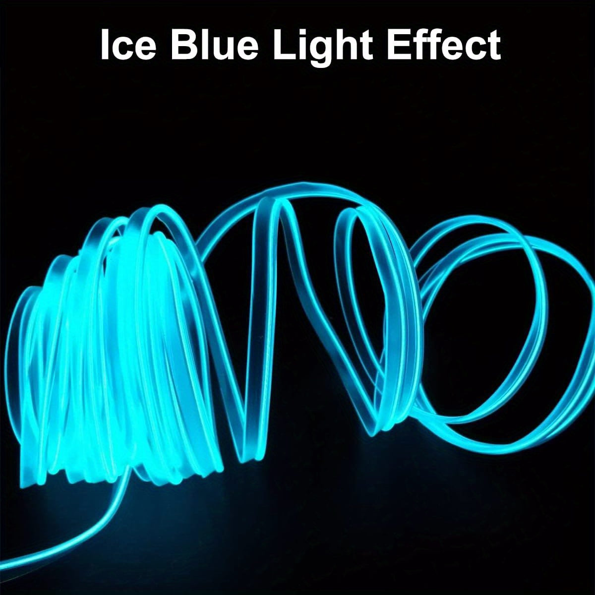 Светодиодная внутренняя подсветка для автомобиля, 5 м, ледяной голубой неоновый свет, легкая установка