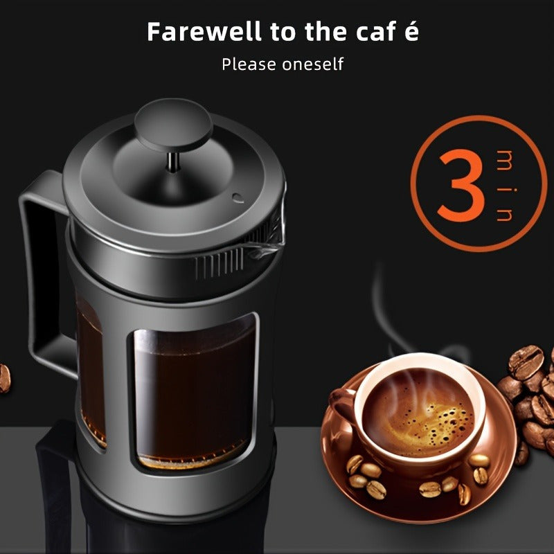 Glass French Press Coffee Maker with Stainless Steel Filter Heat-Resistant Borosilicate Glass