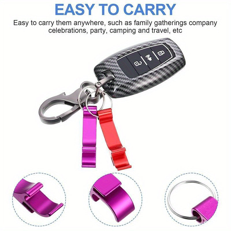 100 Pack Durable Aluminum Bottle Opener Keychains in Assorted Colors for Men and Women