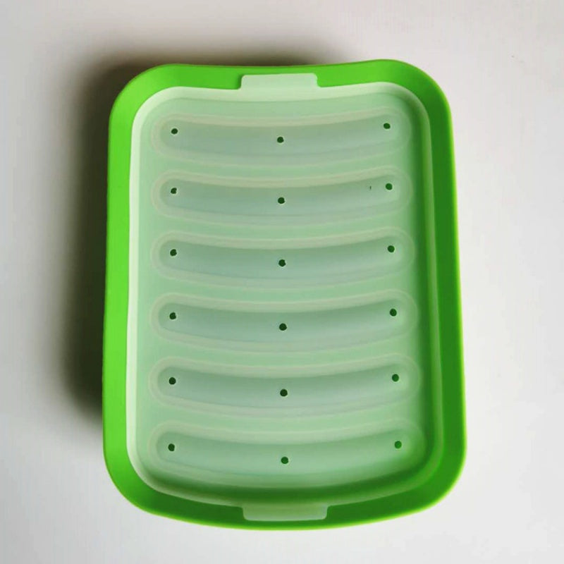 Silicone Sausage Mold with Lid for Hot Dogs and Ham Kitchen Baking Tool