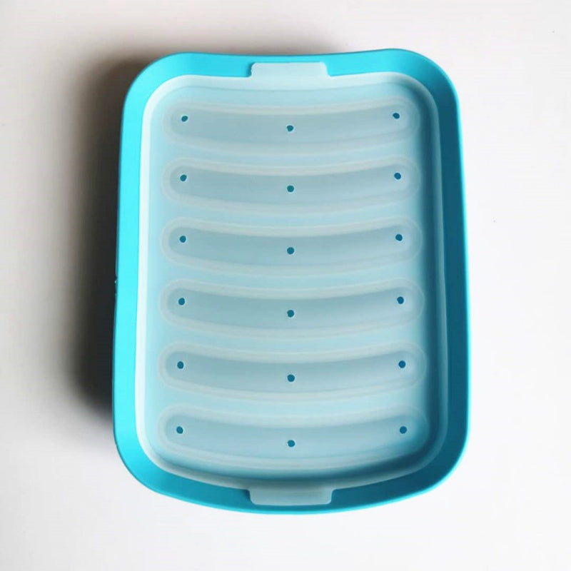 Silicone Sausage Mold with Lid for Hot Dogs and Ham Kitchen Baking Tool