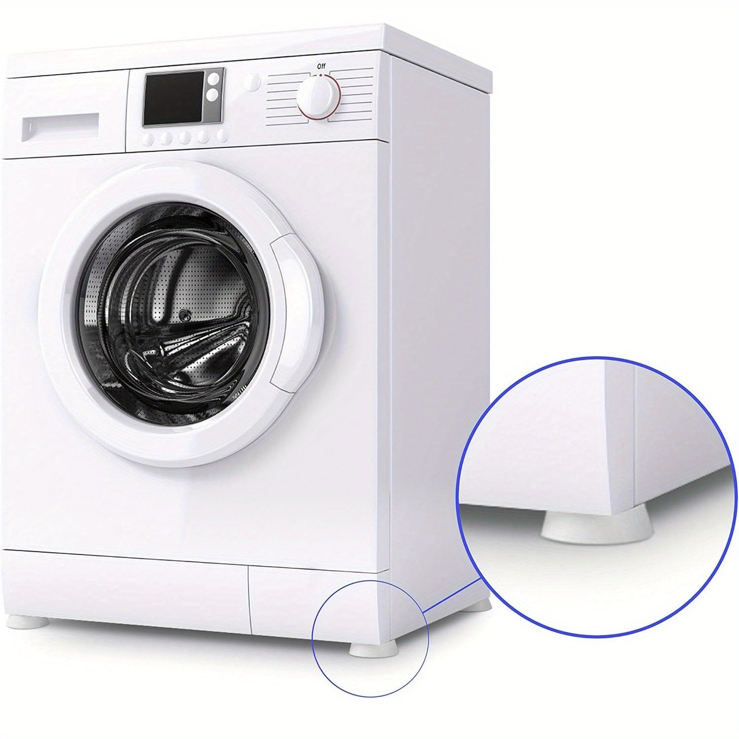 Washing Machine Vibration Pads Non-Slip White Stabilizer Anti-Walk
