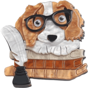 Ayollar uchun hayvon pin'i, akril it broshi, kitob dizayni bilan