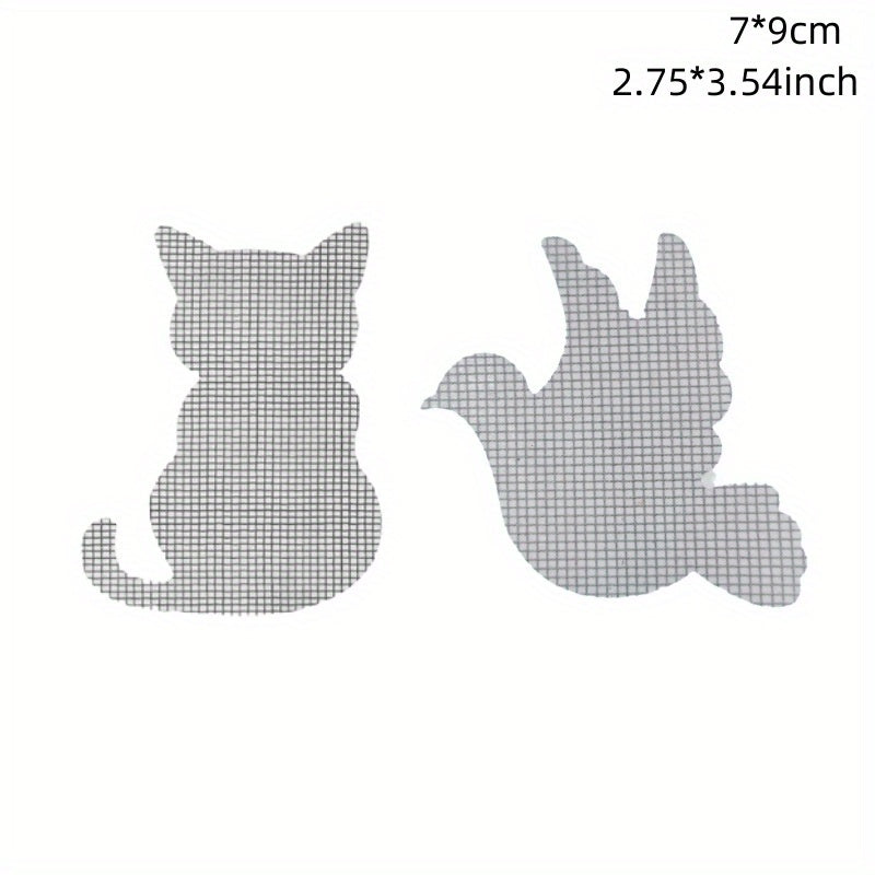 10-Pack Self-Adhesive Window Screen Repair Patches Assorted Cartoon Shapes Mesh