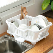 Double Layer Dish Rack with Organization Accessories for Kitchen Storage