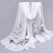 Floral Print Chiffon Scarf Wrap for Summer Beach Hair Accessory