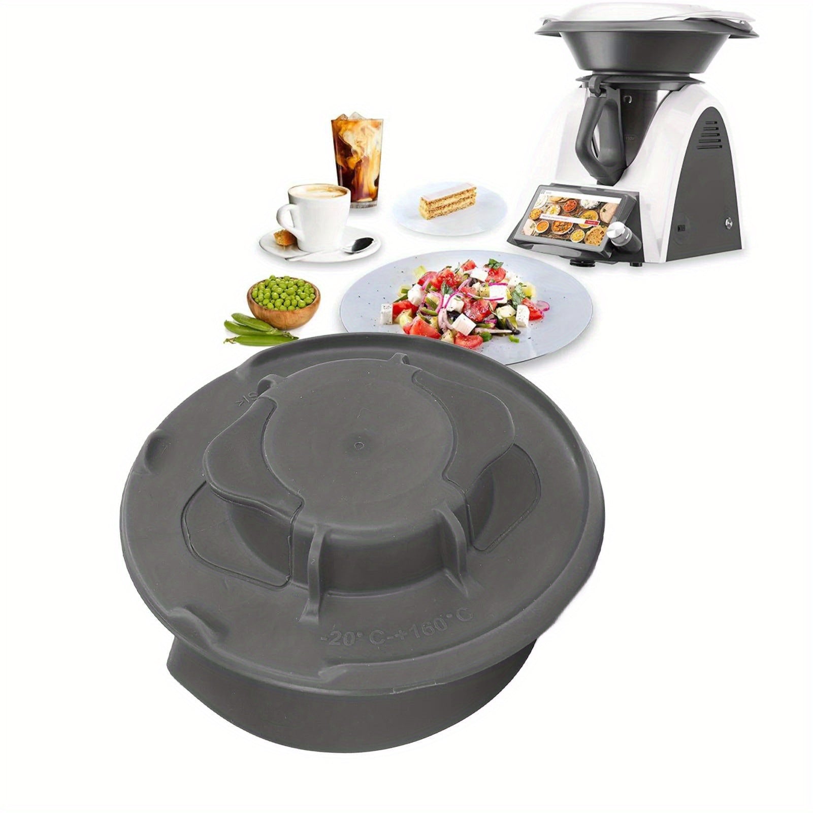 Silicone Measuring Cup Lid for Thermomix TM5 TM6 Blender Food Safe Seal Cover with Measurement Scale