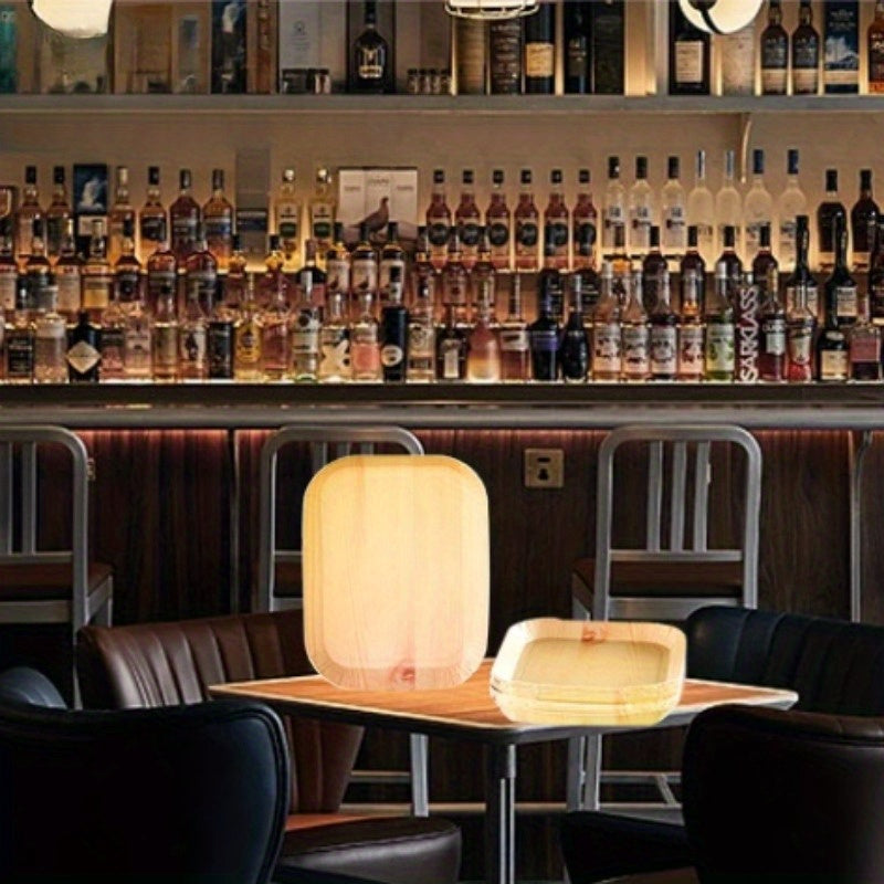 Set of 5 Biodegradable Wood Grain Disposable Paper Plates Rectangular Serving Trays for Parties