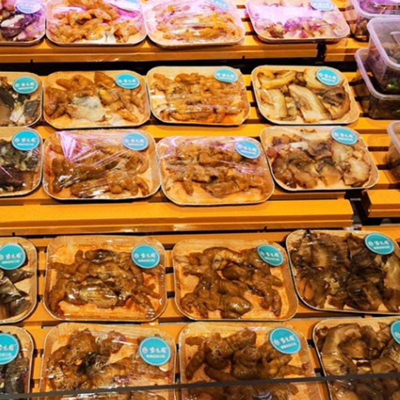 Set of 5 Biodegradable Wood Grain Disposable Paper Plates Rectangular Serving Trays for Parties