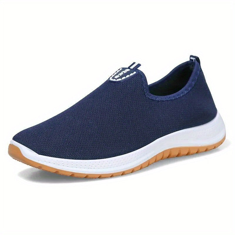 Men's Canvas Slip-On Shoes with Rubber Sole for Casual Daily Wear