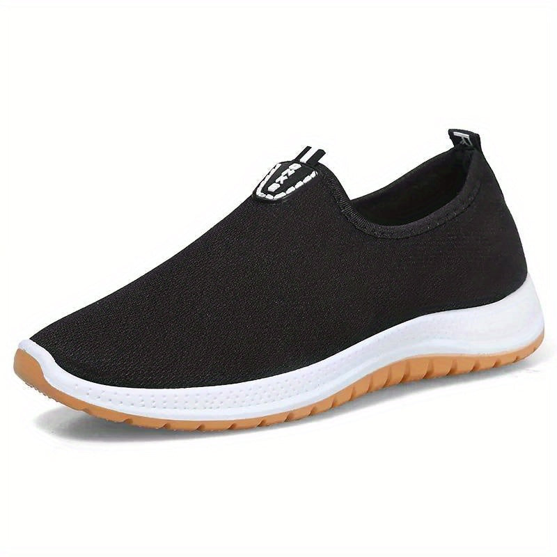 Men's Canvas Slip-On Shoes with Rubber Sole for Casual Daily Wear