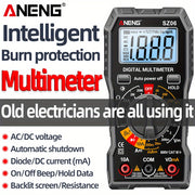 Цифровой мультиметр ANENG SZ06 на 2000 отсчетов с возможностями измерения переменного/постоянного напряжения, постоянного тока и сопротивления.